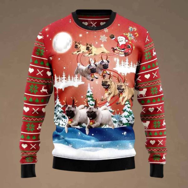 Pug Reindeer Ugly Christmas Sweater