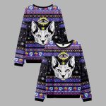 Purplehecate Mystical Cat 2025 Ugly Christmas Sweater