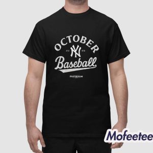 NY Yankees October Baseball Old Patch Post Season 2025 Shirt 1