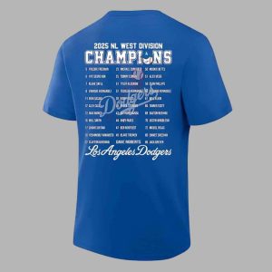 Dodgers 2025 NL West Division Champions Shirt 3