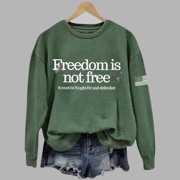 Women’s Charlie Kirk Freedom Is Not Free Printed Sweatshirt