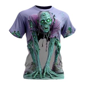 Halloween Mens Optical Illusion Zombies Shirt 3