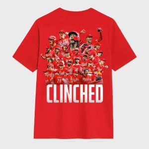 Reds 2025 October Baseball Clincheo Shirt 3