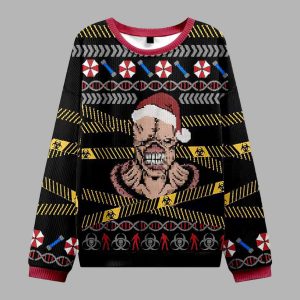 Umbrella Corporation Black Ugly Christmas Sweater 2