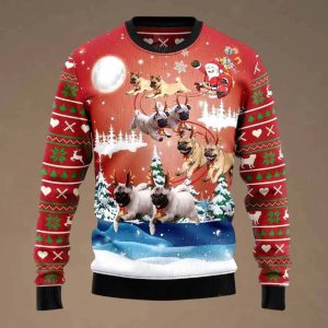 Pug Reindeer Ugly Christmas Sweater 2