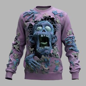 Halloween Mens Zombies Punk Party Crew Sweatshirt 2