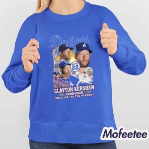 Dodgers Clayton Kershaw 2008 2025 Thank You For The Memories Shirt 4