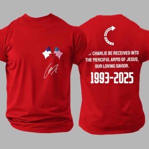 Mens May Charlie Be Accepted Into The Merciful Arms Of Jesus Our Loving Savior 1993 2025 Shirt 2