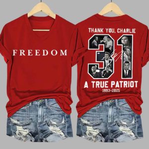 Freedom Thank You Charlie Kirk A True Patriot 1993 2025 Shirt 3