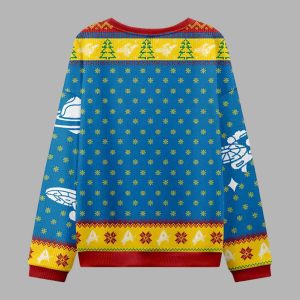 Merry Trekmas Blue Ugly Christmas Sweater 3