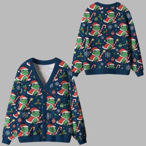 Christmas Frog Ugly Cardigan Sweater