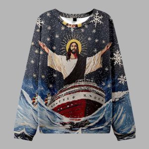 Jesus On A Cruise Ugly Christmas Sweater 2