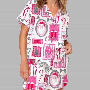 Bow Silky Satin Pajama Christmas Set