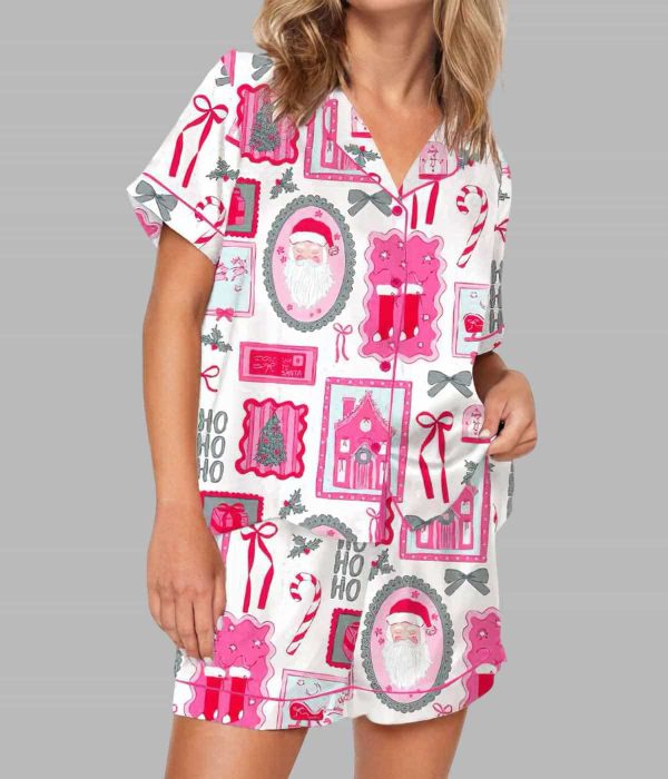 Bow Silky Satin Pajama Christmas Set