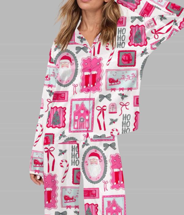 Bow Silky Satin Pajama Christmas Set