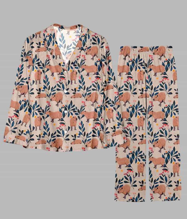 Capybara and Plants Pajama Set