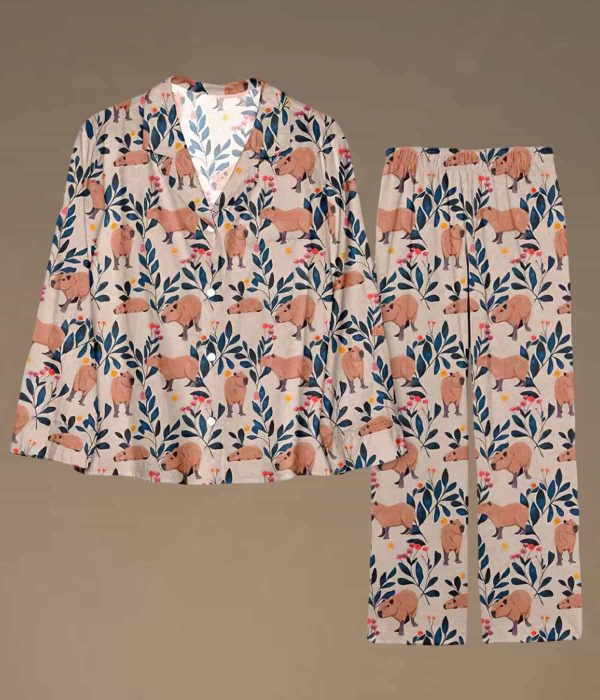 Capybara and Plants Pajama Set