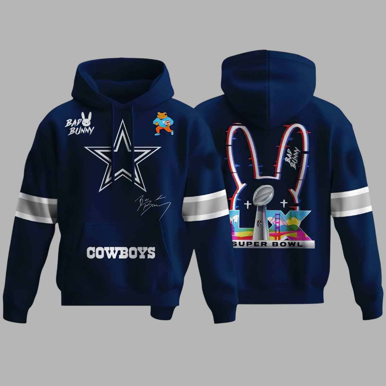 Cowboys Bad Bunny Bowl LX 2025 2026 Hoodie 1 Cowboys Bad Bunny Bowl LX 2025 2026 Hoodie 1