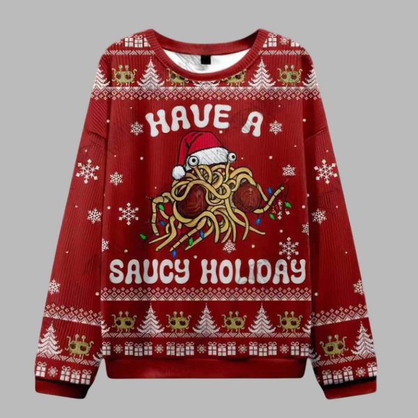 Have a Saucy Holiday Ugly Christmas Sweater