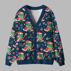 Christmas Frog Ugly Cardigan Sweater 2