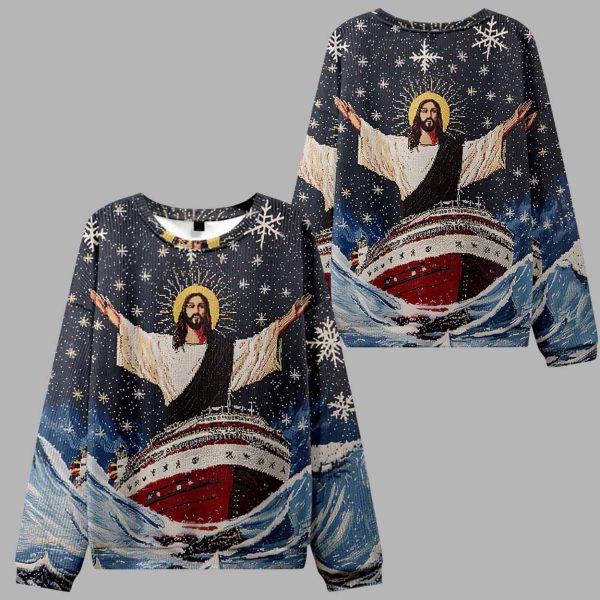 Jesus On A Cruise Ugly Christmas Sweater