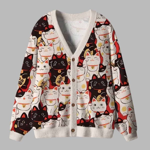 Lucky Cat Ugly Cardigan Sweater