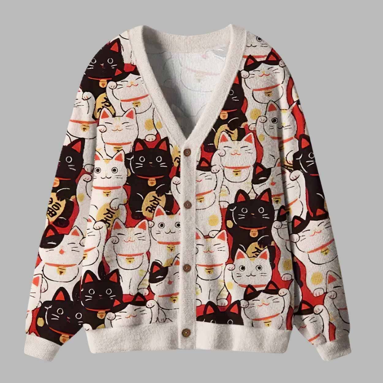 Lucky Cat Ugly Cardigan Sweater Lucky Cat Ugly Cardigan Sweater