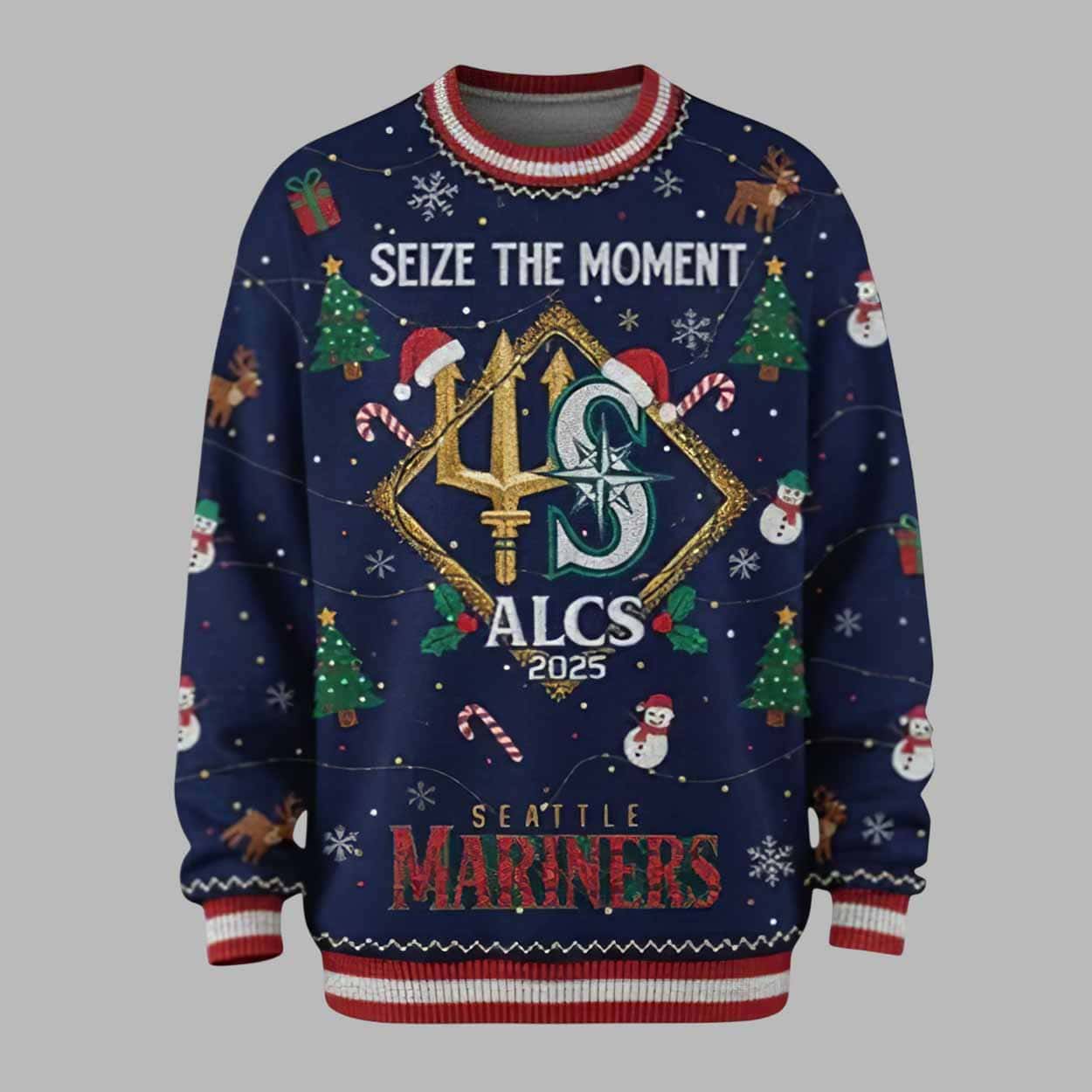 Mariners Seize The Moment ALCS 2025 Ugly Christmas Sweater Mariners Seize The Moment ALCS 2025 Ugly Christmas Sweater