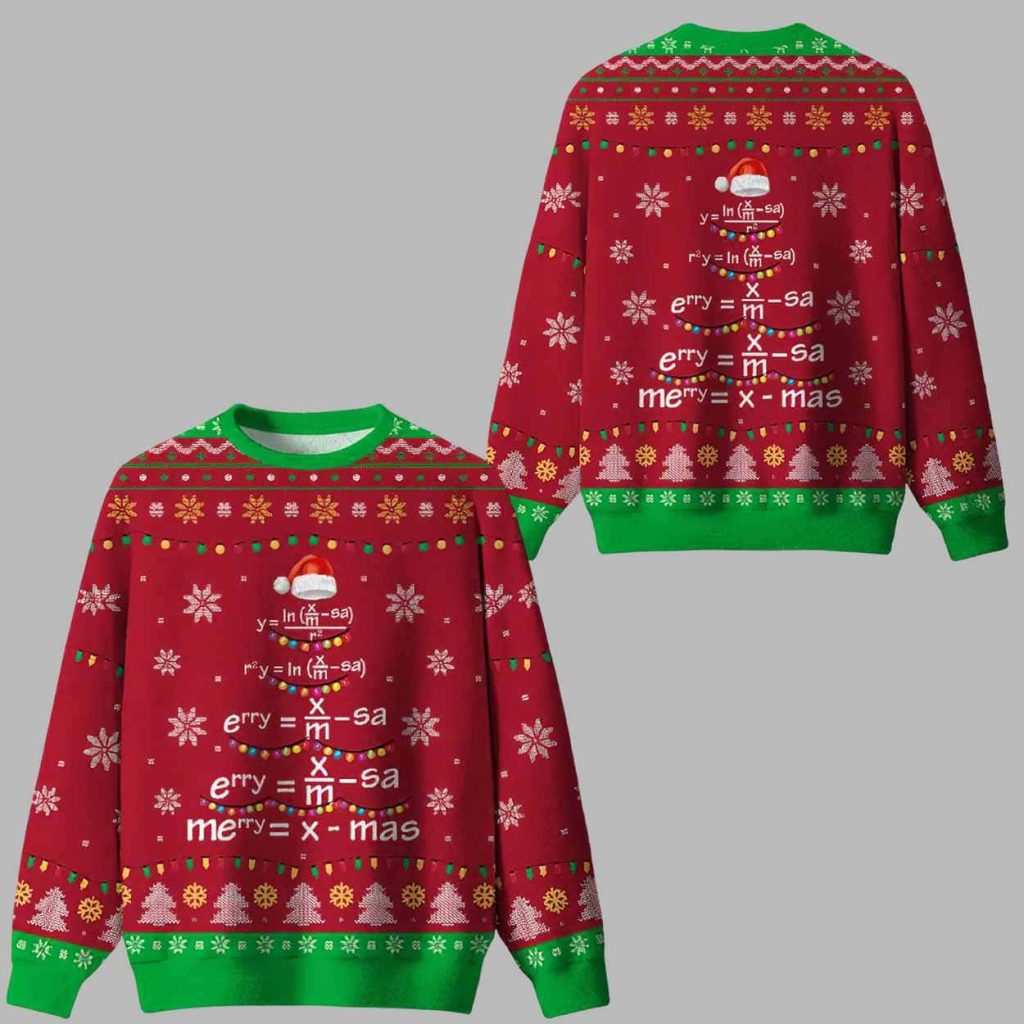 Math Merry Xmas Tree Red Ugly Christmas Sweater 1 Math Merry Xmas Tree Red Ugly Christmas Sweater 1