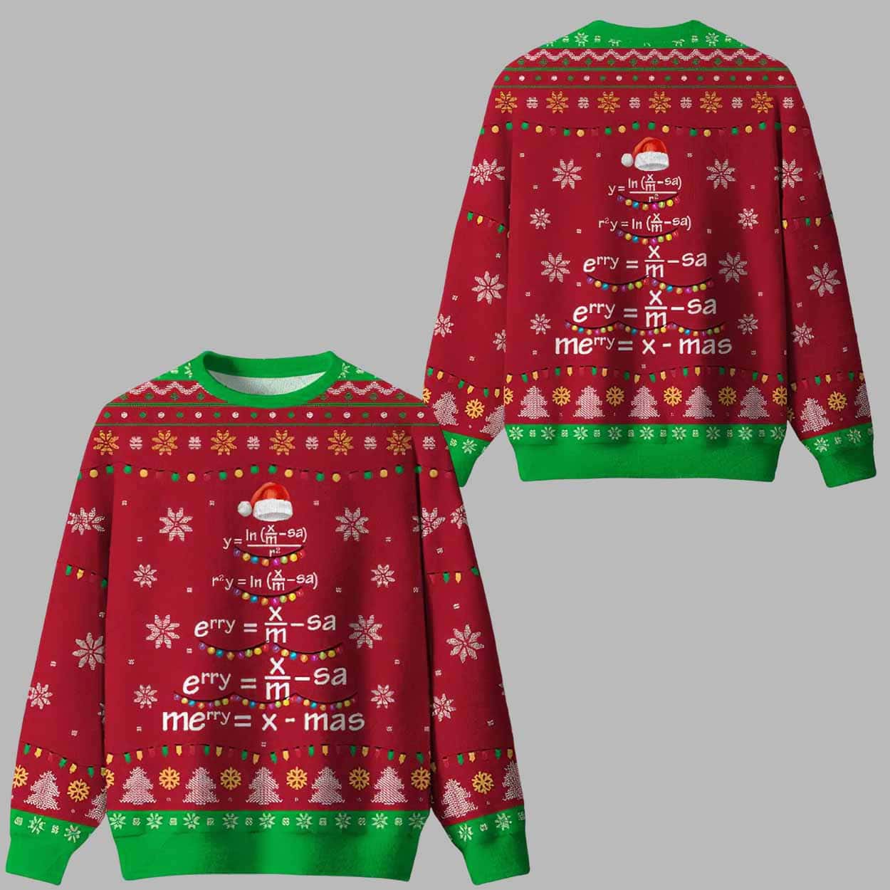 Math Merry Xmas Tree Red Ugly Christmas Sweater Math Merry Xmas Tree Red Ugly Christmas Sweater
