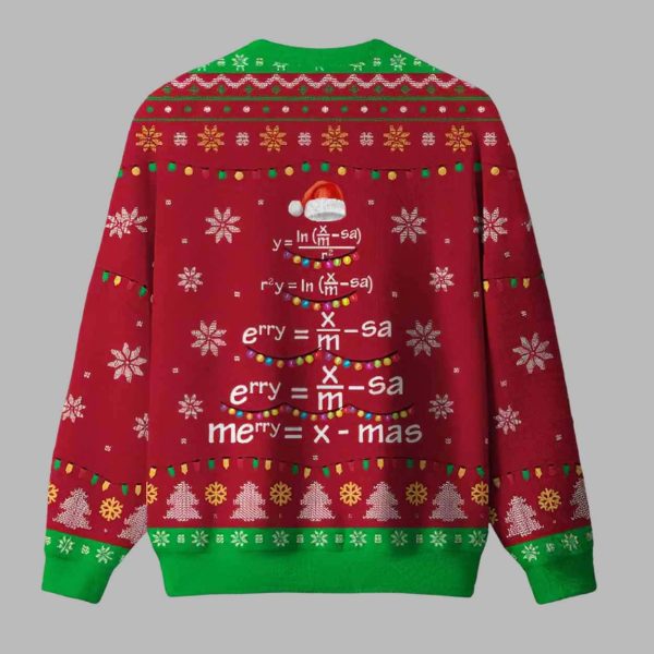 Math Merry Xmas Tree Red Ugly Christmas Sweater