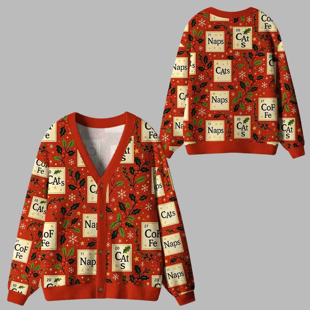 Periodic Table Funny Ugly Cardigan Sweater Periodic Table Funny Ugly Cardigan Sweater