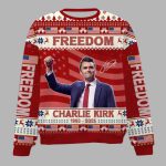 Personalized Freedom Charlie Kirk Ugly Christmas Sweater