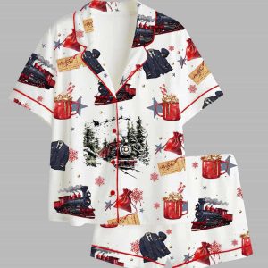 Polar Express Retro 90s Christmas Satin Pajama Set 1