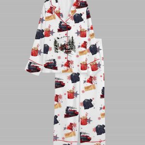 Polar Express Retro 90s Christmas Satin Pajama Set 2