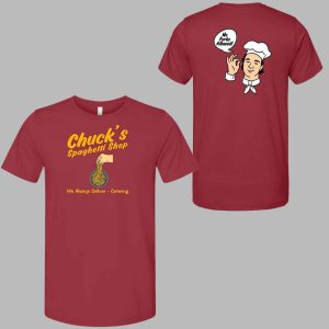 Chucks Spaghetti Shop We Always Deliver Catering Shirt 1