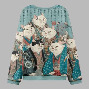 Formal Gathering Of Ukiyo e Cat Nobles Ugly Christmas Sweater 3