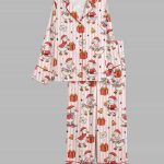 Santa Goose Satin Christmas Pajama Set