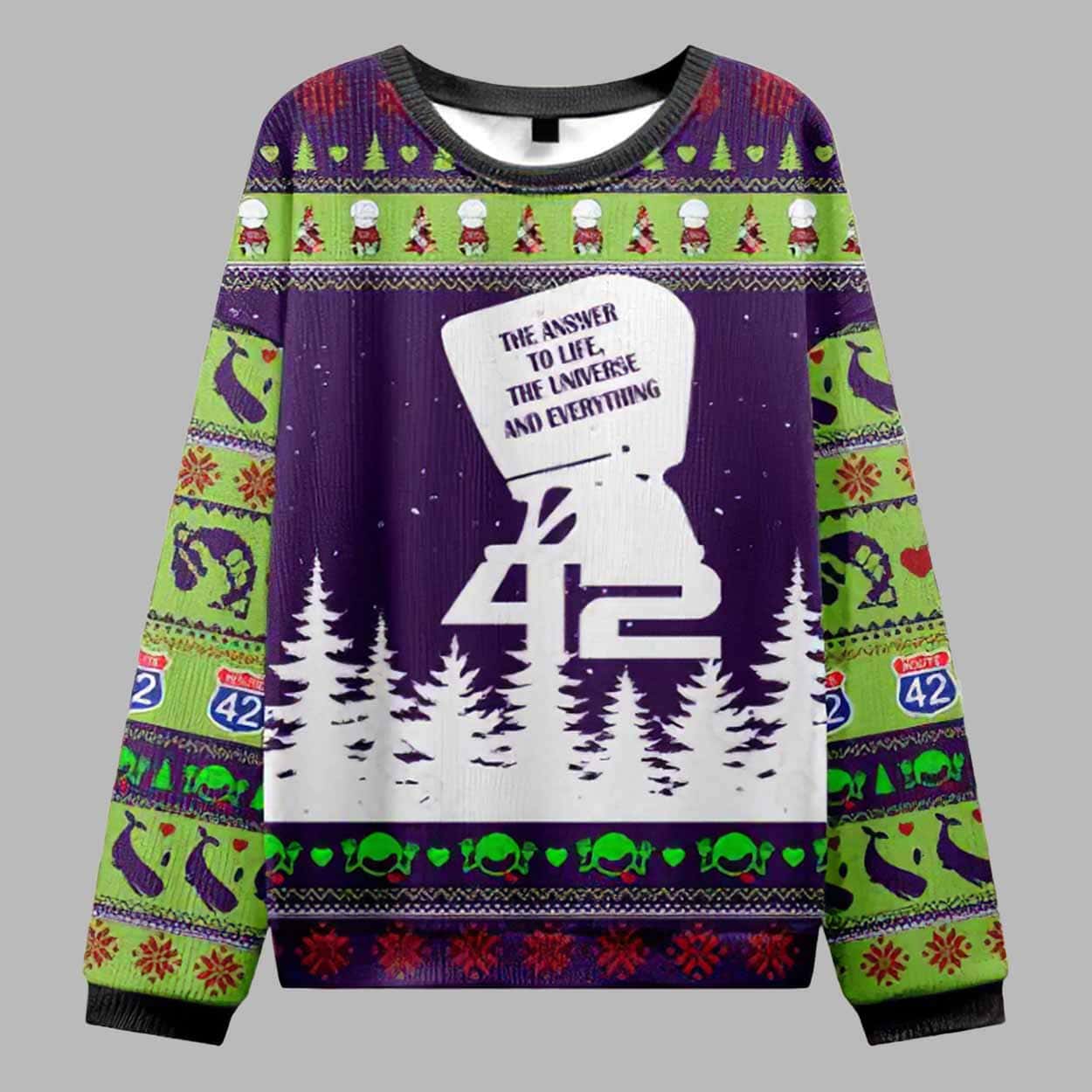 The Answer To Life The Universe And Everything Ugly Christmas Sweater The Answer To Life The Universe And Everything Ugly Christmas Sweater