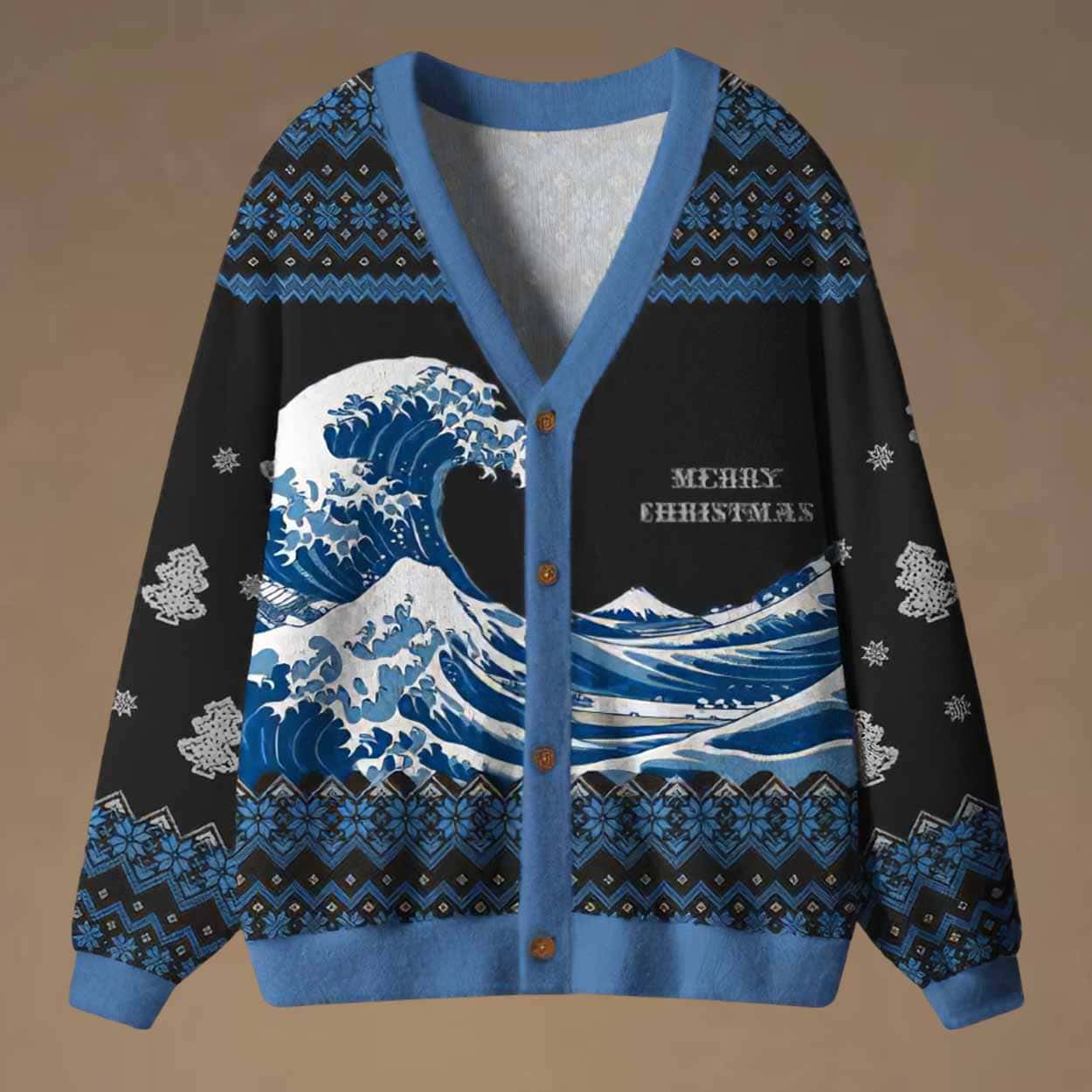 The Joyful Holiday Wave Ugly Cardigan Sweater The Joyful Holiday Wave Ugly Cardigan Sweater