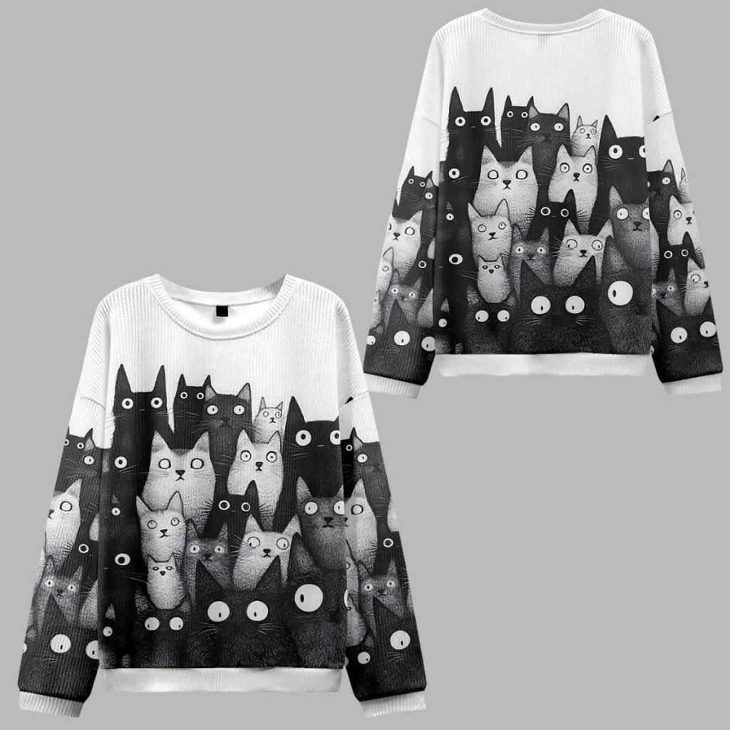 The Judgmental Stare Of Cats Ugly Christmas Sweater 1 The Judgmental Stare Of Cats Ugly Christmas Sweater 1