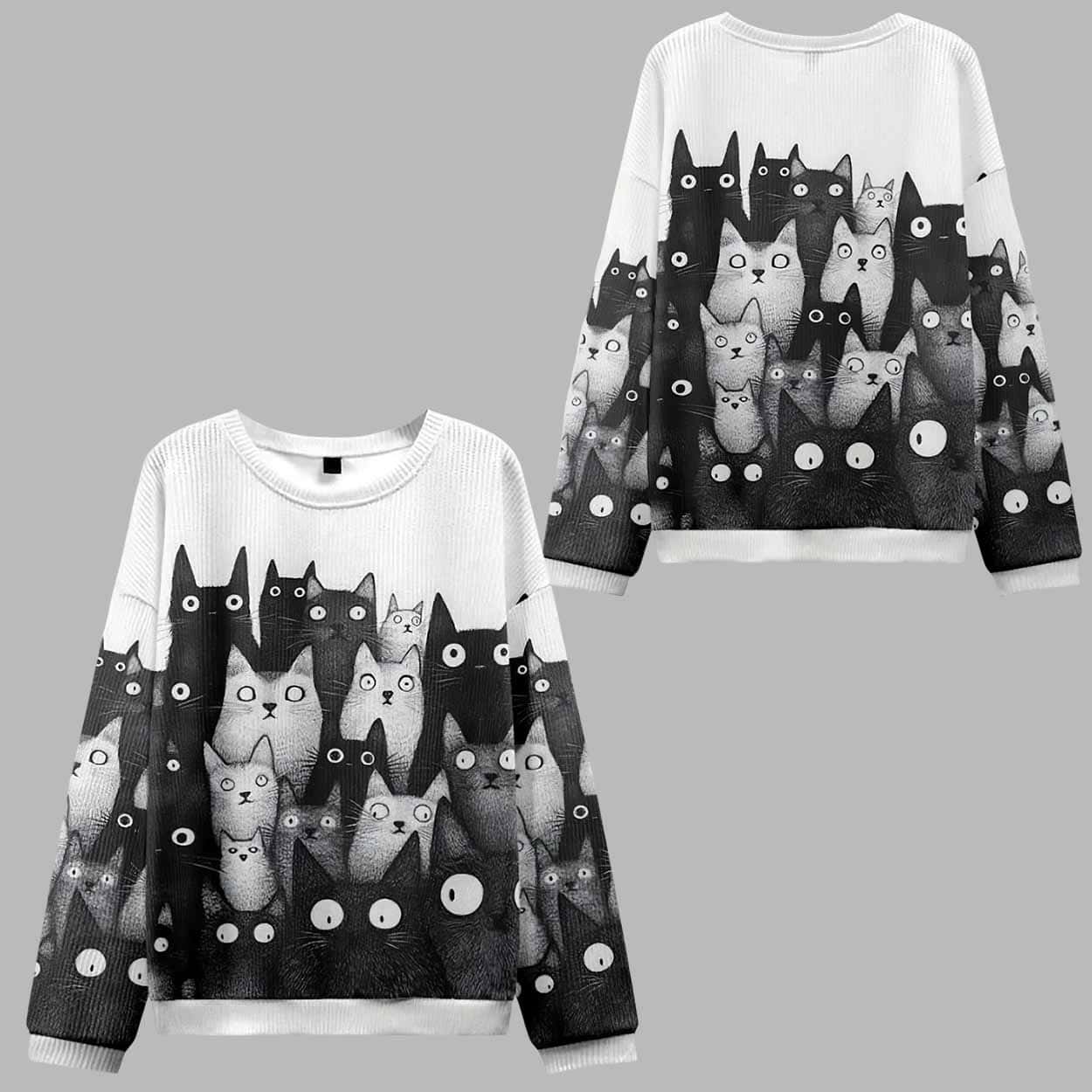 The Judgmental Stare Of Cats Ugly Christmas Sweater The Judgmental Stare Of Cats Ugly Christmas Sweater