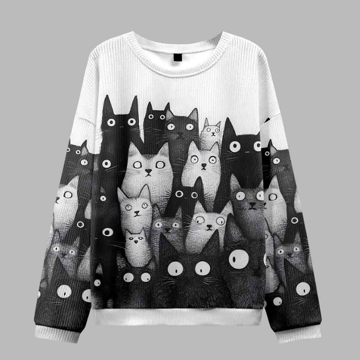 The Judgmental Stare Of Cats Ugly Christmas Sweater The Judgmental Stare Of Cats Ugly Christmas Sweater