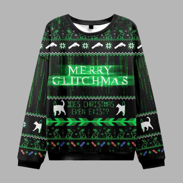 The Matrix Black Green Ugly Christmas Sweatshirt