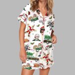 Vacation Clark Silky Satin Christmas Pajama Set