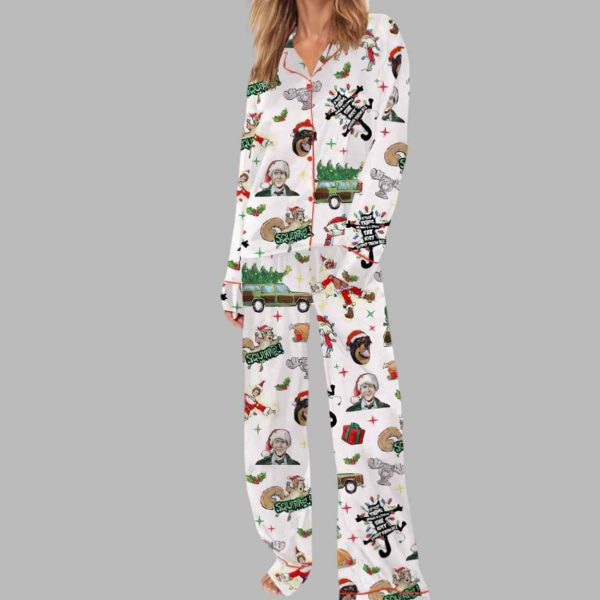 Vacation Clark Silky Satin Christmas Pajama Set