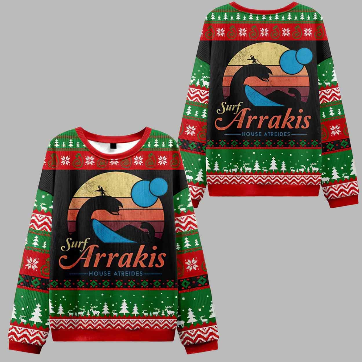 Visit Arrakis House Atreides Nerd Ugly Christmas Sweater Visit Arrakis House Atreides Nerd Ugly Christmas Sweater