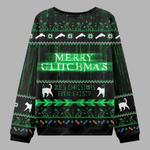 The Matrix Black Green Ugly Christmas Sweatshirt 3