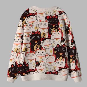 Lucky Cat Ugly Cardigan Sweater 2 Lucky Cat Ugly Cardigan Sweater 3