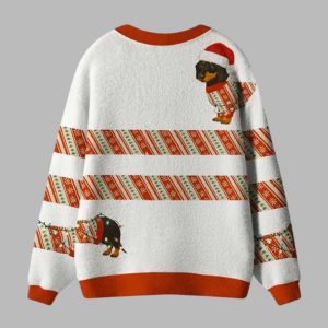 Santas Little Helper Dog Ugly Cardigan Sweater 3